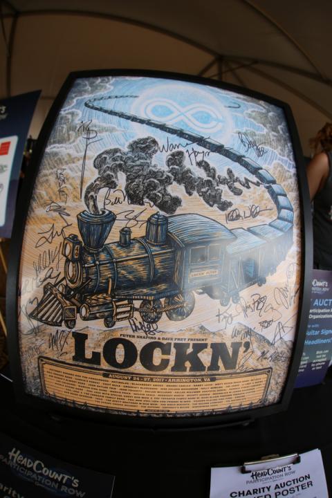 A picture of a Lockn' Festival poster signed by many of the artists 